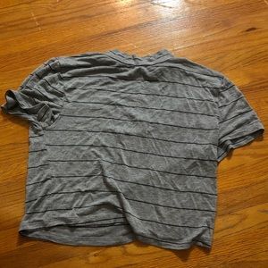 Grey and black striped crop top